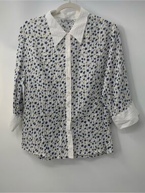 Capacity Unlimited Women's Olive Print Button-Down Shirt Size 2X
